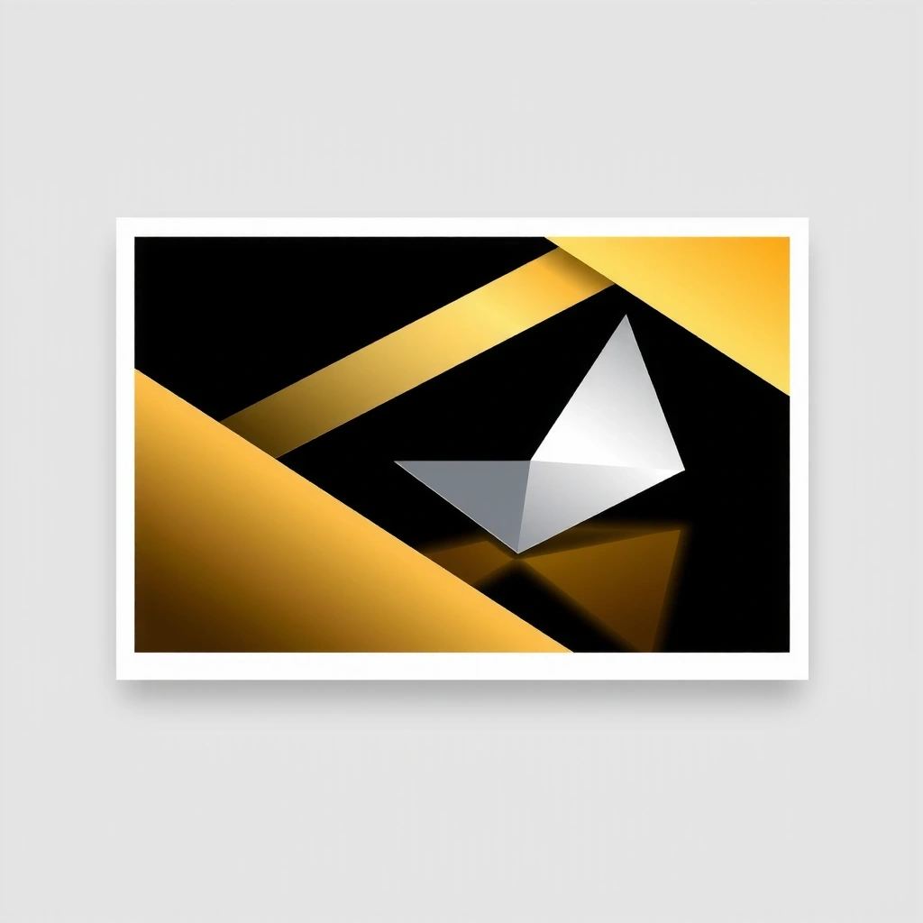 Vorschau des Stil-Visualizers mit abstrakter Corporate-Visualizer-Schnittstelle mit eleganten geometrischen Formen in metallischen Gold- und Silberverläufen